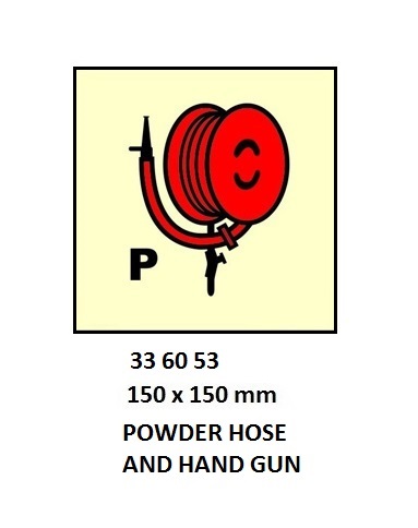 FIRE CONTROL SIGN POWDER HOSE, AND HAND GUN 150X150MM