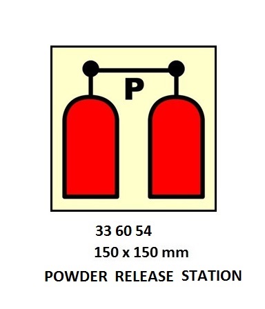FIRE CONTROL SIGN POWDER, RELEASE STATION 150X150MM