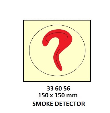 FIRE CONTROL SIGN, SMOKE DETECTOR 150X150MM