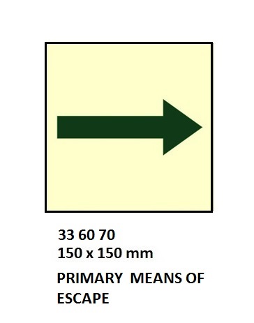 FIRE CONTROL SIGN PRIMARY, MEANS OF ESCAPE 150X150MM