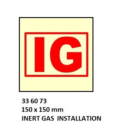 FIRE CONTROL SIGN INERT GAS, INSTALLATION 150X150MM