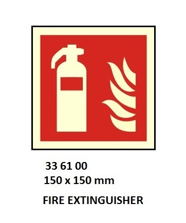 FIRE EQUIPMENT SIGN (RED) FIRE, EXTINGUISHER (SPECIFY SIZE)