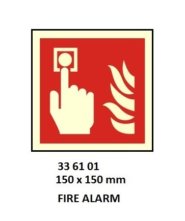 FIRE EQUIPMENT SIGN (RED) FIRE, ALARM (SPECIFY SIZE)