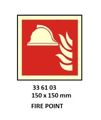 FIRE EQUIPMENT SIGN (RED) FIRE, POINT 150X150MM