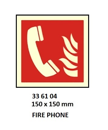 FIRE EQUIPMENT SIGN (RED) FIRE, PHONE 150X150MM