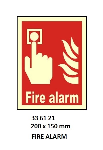 FIRE EQUIPMENT SIGN (RED) FIRE, ALARM 200X150MM