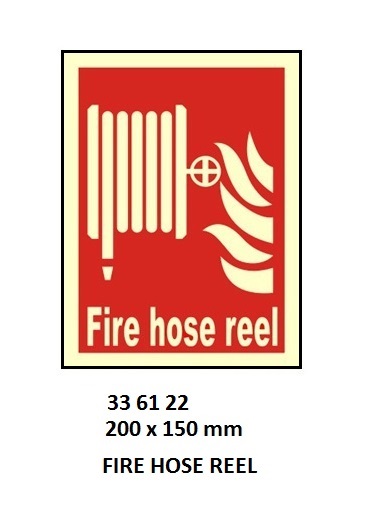 FIRE EQUIPMENT SIGN (RED) FIRE, HOSE REEL 200X150MM