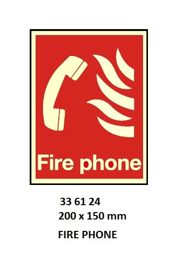 FIRE EQUIPMENT SIGN (RED) FIRE, PHONE 200X150MM