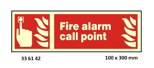 FIRE EQUIPMENT SIGN (RED) FIRE, ALARM CALL POINT 100X300MM