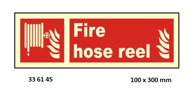 FIRE EQUIPMENT SIGN (RED), FIRE HOSE REEL 100X300MM