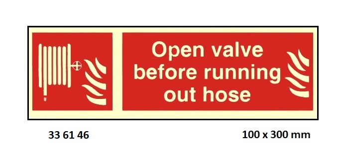FIRE EQUIPMENT SIGN (RED) OPEN, VALVE 100X300MM