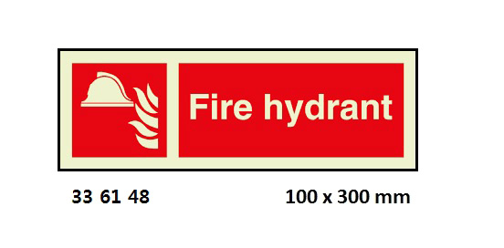 FIRE EQUIPMENT SIGN (RED) FIRE, HYDRANT 100X300MM