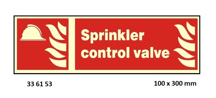 FIRE EQUIPMENT SIGN (RED), SPRINKLER CONT VALVE 100X300MM