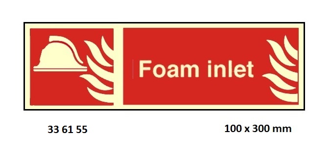 FIRE EQUIPMENT SIGN (RED), FOAM INLET 100X300MM