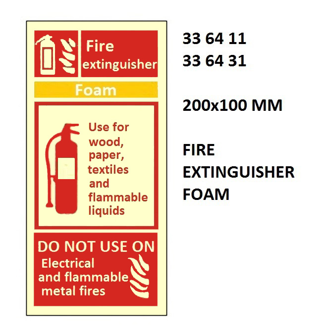 FIRE EQUIPMENT SIGN FOAM, FIRE EXTINGUISHER 200X100MM