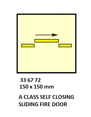 FIRE CONTROL SYMBOL ISO 17631, A S/C SLIDE FIREDOOR 150X150MM