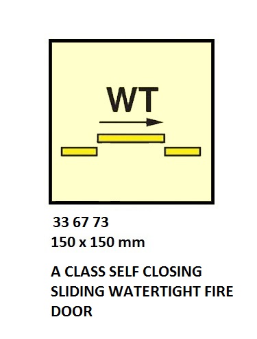 FIRE CONTROL SYMBOL ISO 17631, A S/C W/T SLIDE F-DOOR 150X150