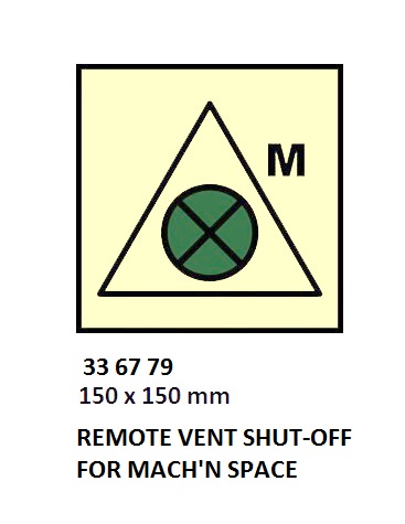 FIRE CONTROL SYMBOL ISO 17631, RMT VENT S/O F/MA-SP 150X150MM