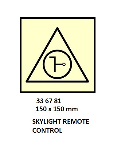 FIRE CONTROL SYMBOL ISO 17631, SKYLIGHT RMT CONTROL 150X150MM