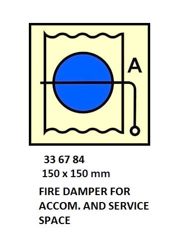 FIRE CONTROL SYMBOL ISO 17631, F-DAMPER F/ACC&S-SPACE 150X150