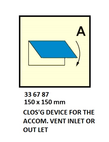 FIRE CONTROL SYMBOL ISO 17631, CLOSE DEVICE F/ACC VENT IN/OUT