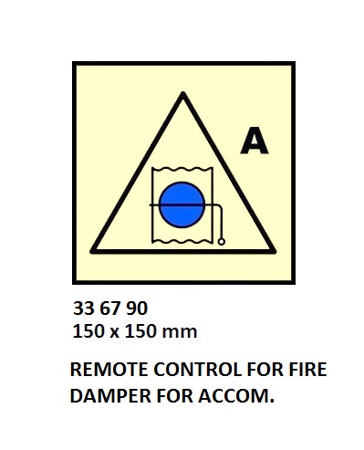 FIRE CONTROL SYMBOL ISO 17631, RMT CONT`L F/FIRE DAMP F/ACCOM