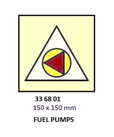 FIRE CONTROL SYMBOL ISO 17631, FUEL PUMP RMT S/OFF 150X150MM