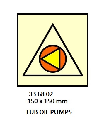 FIRE CONTROL SYMBOL ISO 17631, LUB OIL PUMP RMT S/OFF 150X150