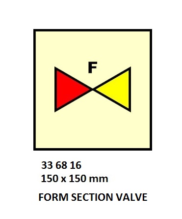 FIRE CONTROL SYMBOL ISO 17631, FOAM SECTION VALVE 150X150MM