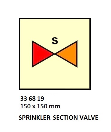 FIRE CONTROL SYMBOL ISO 17631, SPRINKLER SEC VALVE 150X150MM