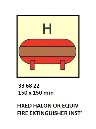 FIRE CONTROL SYMBOL ISO 17631, HALON FIRE EXTING`NG INSTALL`N
