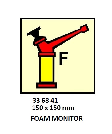 FIRE CONTROL SYMBOL ISO 17631, FOAM MONITOR 150X150MM