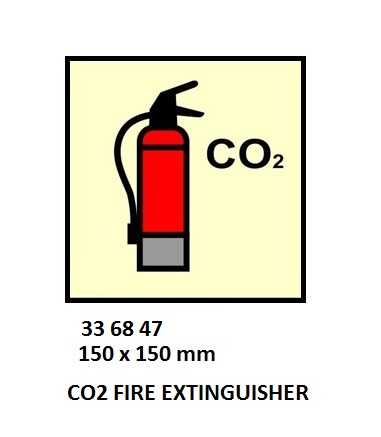 FIRE CONTROL SYMBOL ISO 17631, CO2 FIRE EXTINGUISHER 150X150