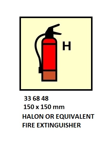 FIRE CONTROL SYMBOL ISO 17631, HALON EQUIV FIRE EXTINGUISHER