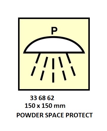 FIRE CONTROL SYMBOL ISO 17631, SPACE PROTECTD BY POWDR EXTING