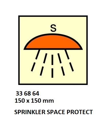FIRE CONTROL SYMBOL ISO 17631, SPACE PROTECTD BY SPRINKLR SYS