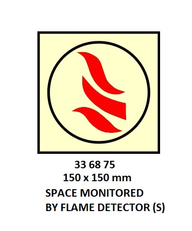 FIRE CONTROL SYMBOL ISO 17631, SPACE MONIT`RD BY FLAME DETECT