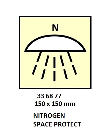 FIRE CONTROL SYMBOL ISO 17631, SPACE PROTECTED BY N2 EXTING