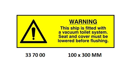 WHITE VINYL SIGN WARNING, (SIZE TO BE SPECIFIED)