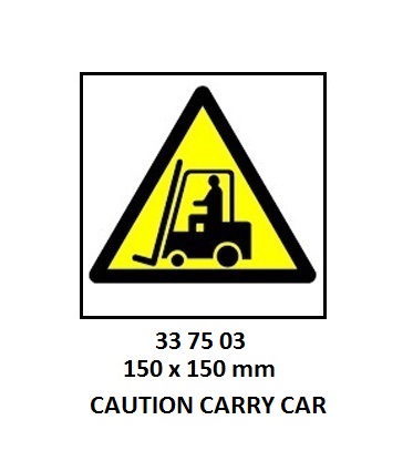 SIGN WHITE VINYL SELF ADHESIVE, 7503 150X150MM HAZARD FORKLIFT