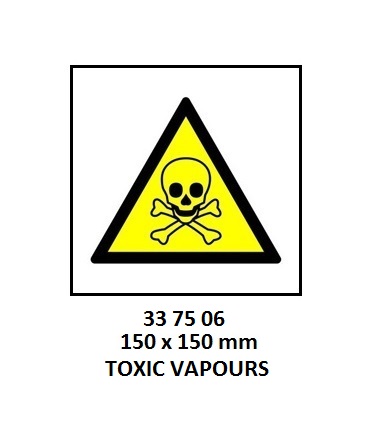 SIGN WHITE VINYL SELF ADHESIVE, #7506 150X150MM DANGER TOXIC