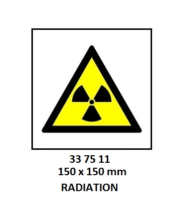 SIGN WHITE VINYL SELF ADHESIVE, #7511 150X150MM RADIATION RISK