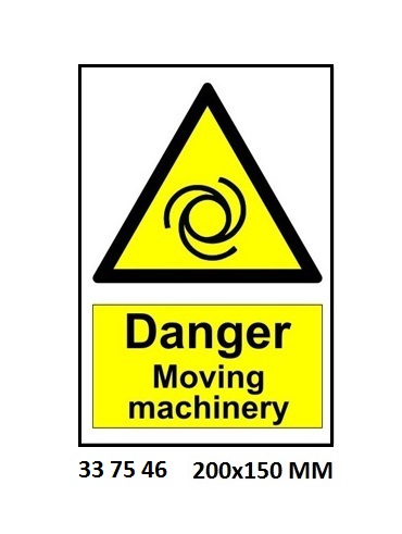 SIGN WHITE VINYL SELF ADHESIVE, #7546 200X150MM DANGER MOVING