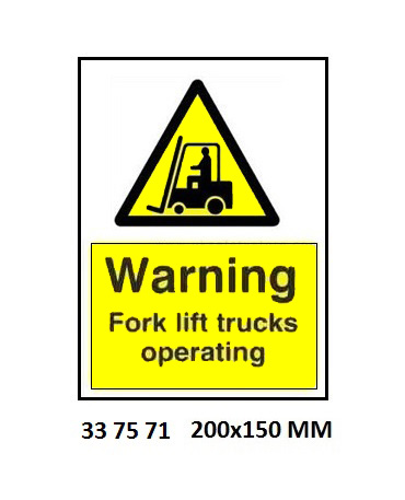 SIGN VINYL SELF ADHESIVE 7571, 200X150MM WARNING FOLK LIFT