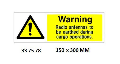 SIGN WHITE VINYL SELF ADHESIVE, HAZARD WARNING #7578 100X300MM