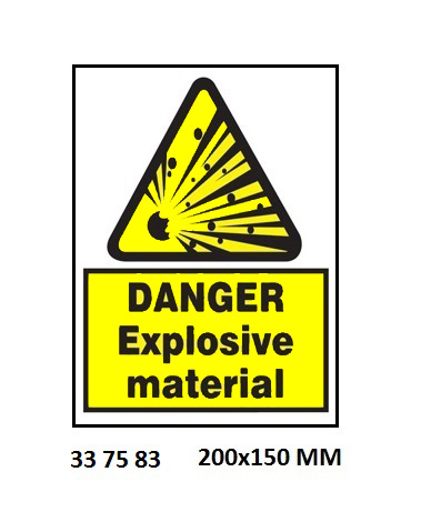 SIGN WHITE VINYL SELF ADHESIVE, 7583 200X150MM DANGER EXP MATE