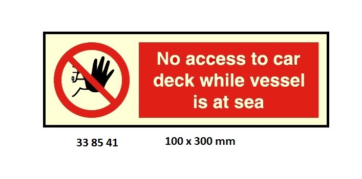 SIGN WHITE VINYL SELF ADHESIVE, PROHIBITION #8541 100X300MM