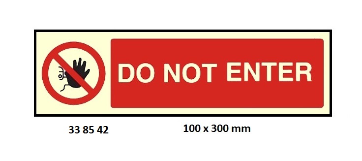 SIGN WHITE VINYL SELF ADHESIVE, PROHIBITION #8542 100X300MM