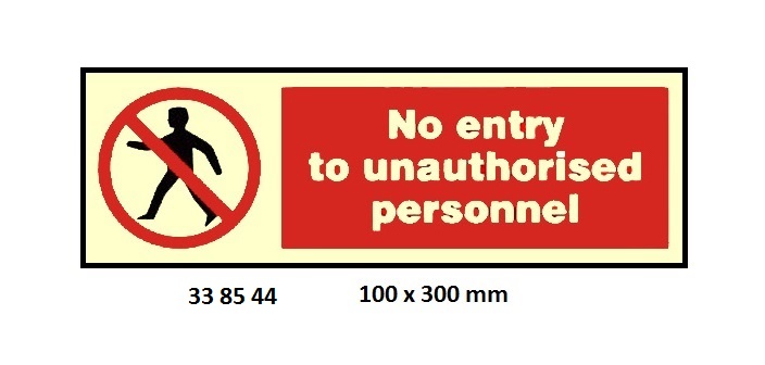 SIGN WHITE VINYL SELF ADHESIVE, PROHIBITION #8544 100X300MM