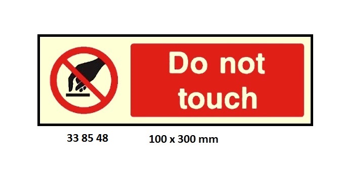 SIGN WHITE VINYL SELF ADHESIVE, PROHIBITION #8548 100X300MM